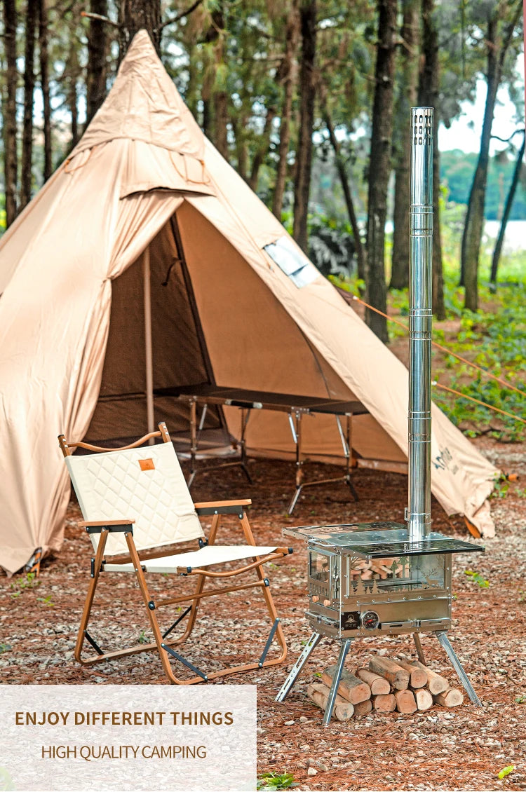 Firewood Stove Tent Heater Wood Furance Pellet Stove Brazier Grill Outdoor Camping Stove Portable Tent Heating Drawer Oven New