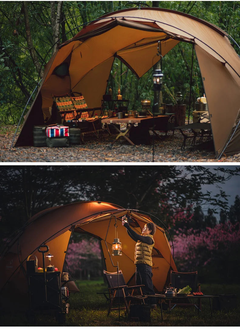 Thous Winds CNC 4-8 Person Family Camping Tent Outdoor Emotional Camp Tent 20D Ripstop Nylon Both Side Silicon Lightweight Tents