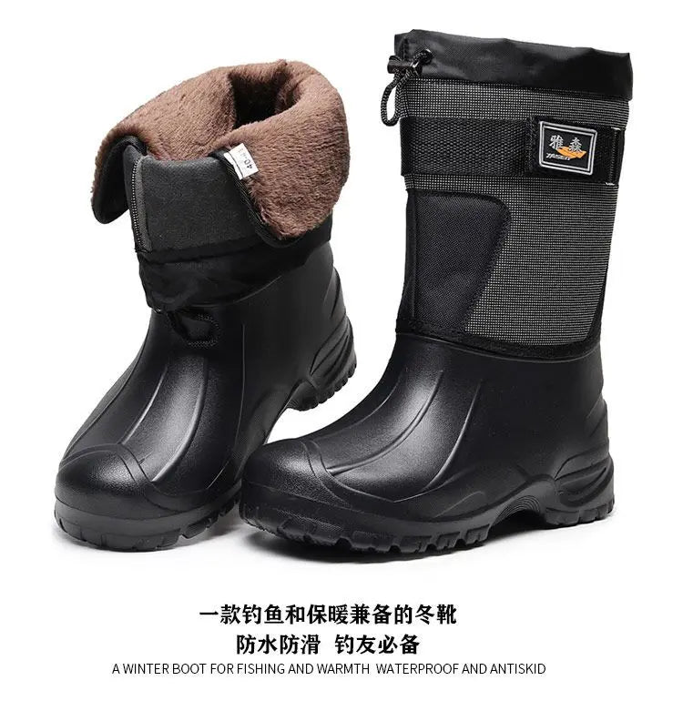 Work Boots for Men Waterproof 2024 Spring New Non-slip Fishing Boots Comfortable Farm Men Boots Winter Plus Cotton Rain Shoes