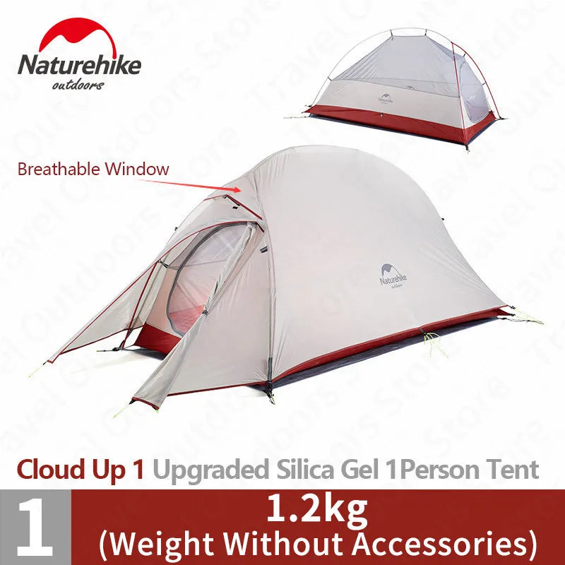 Naturehike Cloud Up 1 2 3 Tent Outdoor Camping Waterproof Tent ProfssIonal Glamping Hiking Backpacking Shelter Tent Portable