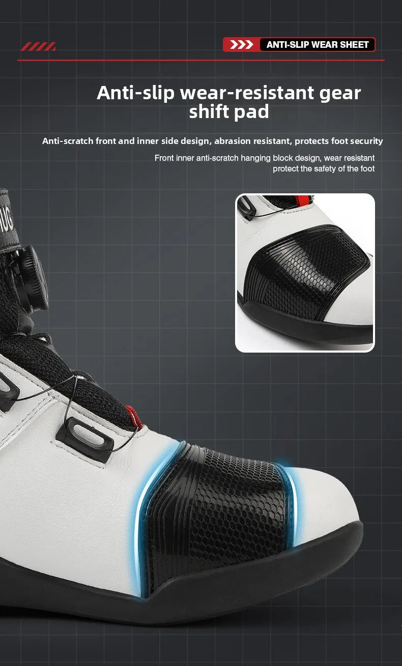 Motorcycle Boots Man Leather Motos Riders Protective Motocross Boots Waterproof Non-slip Motocross Mountain Racing Shoes