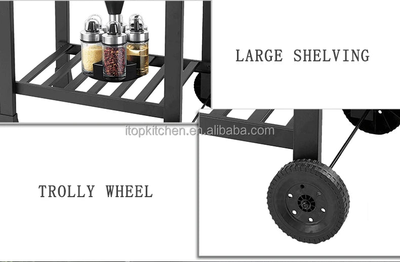 IT-7010 Outdoor Commercial Charcoal Rotisserie Rotating BBQ Grill Cast Iron Barbecue Bbq Charcoal Smokers Grill