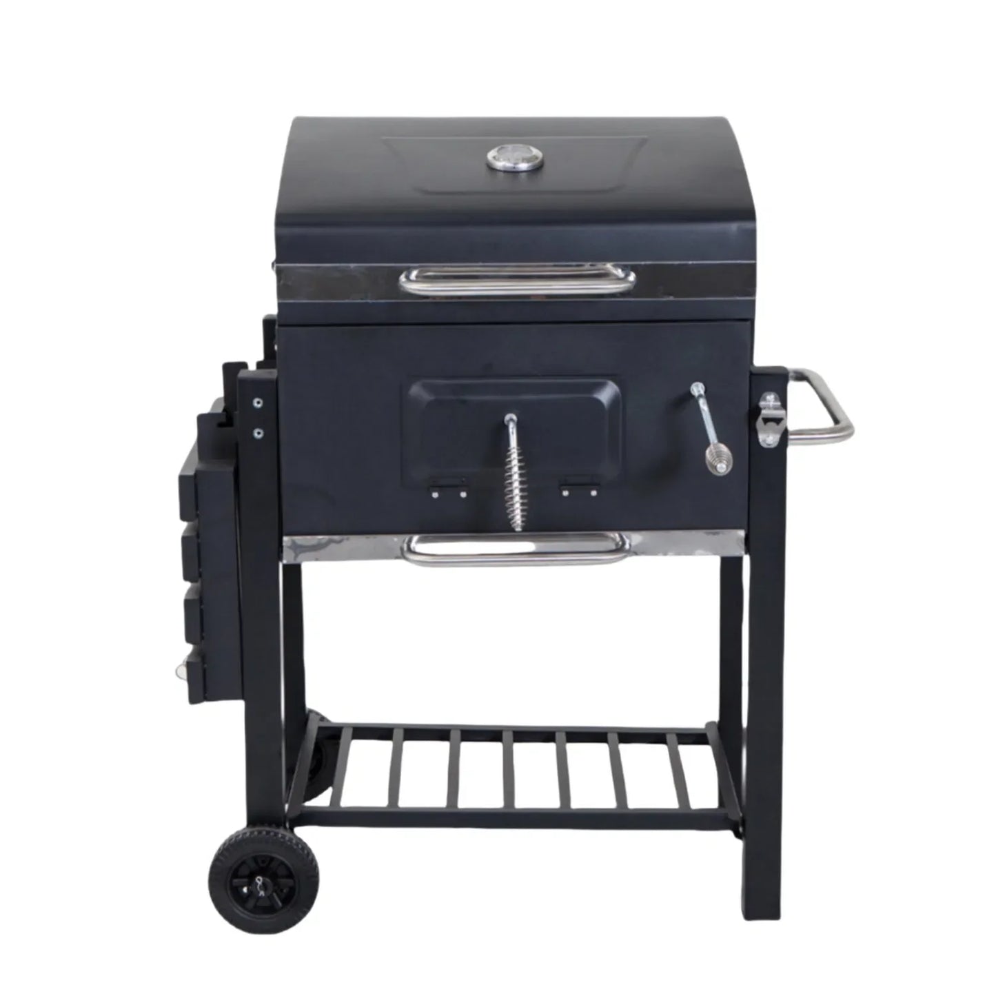 New Oil Drum Barrel Outdoor Charcoal Barbeque BBQ Grills Backyard Party Barbecue Smoker with Rotisserie Roast Chicken Rack