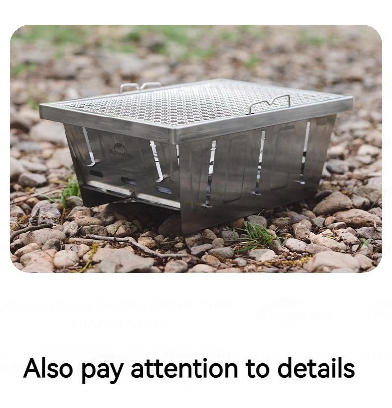 Naturehike Folding Grill Barbecue Stove Firewood Camping Picnic Cookware Accessories Portable Stainless Steel IGT Table Heater
