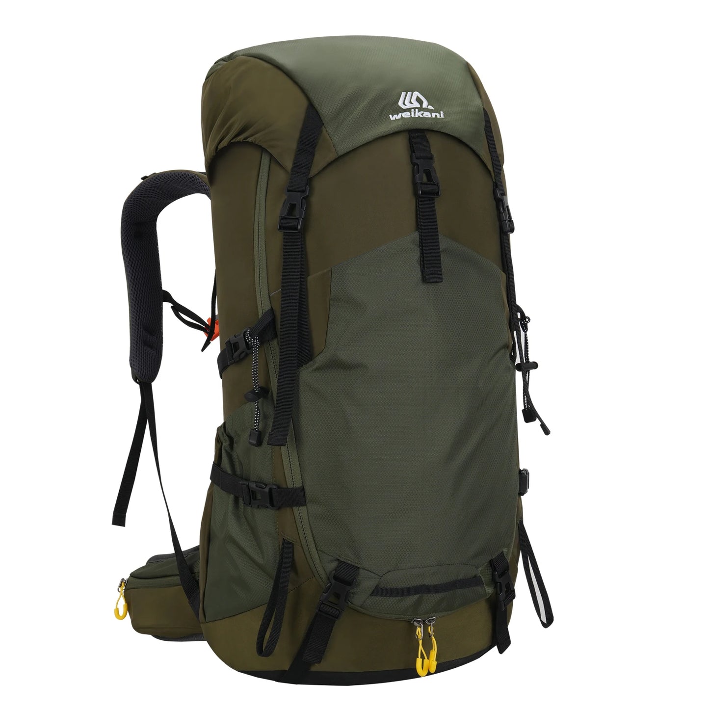 60L Nylon Mountaineering Backpack Lightweight Breathable Camping Hiking Gear with Adjustable Chest Buckle for Outdoor Camping