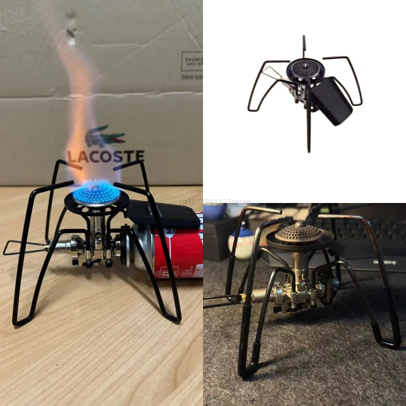 Outdoor SWS black spider ignition card stove, outdoor camping barbecue picnic ignition windproof folding high-power stove head