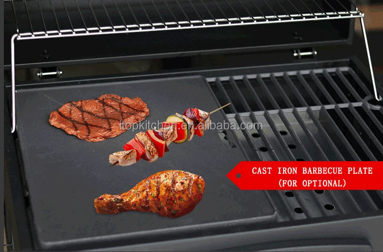 IT-7010 Outdoor Commercial Charcoal Rotisserie Rotating BBQ Grill Cast Iron Barbecue Bbq Charcoal Smokers Grill