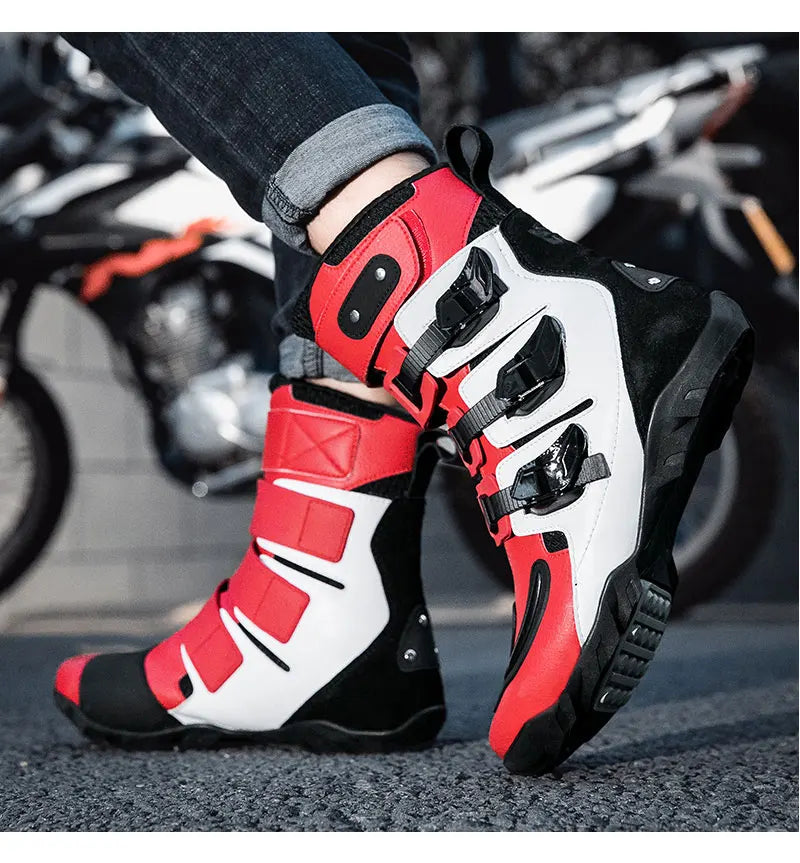 New Motorcycle Boots Men's Outdoor Sports Motocross Protective Boots Motos Slip Resistant Riding Shoes Motorcycle Accessories