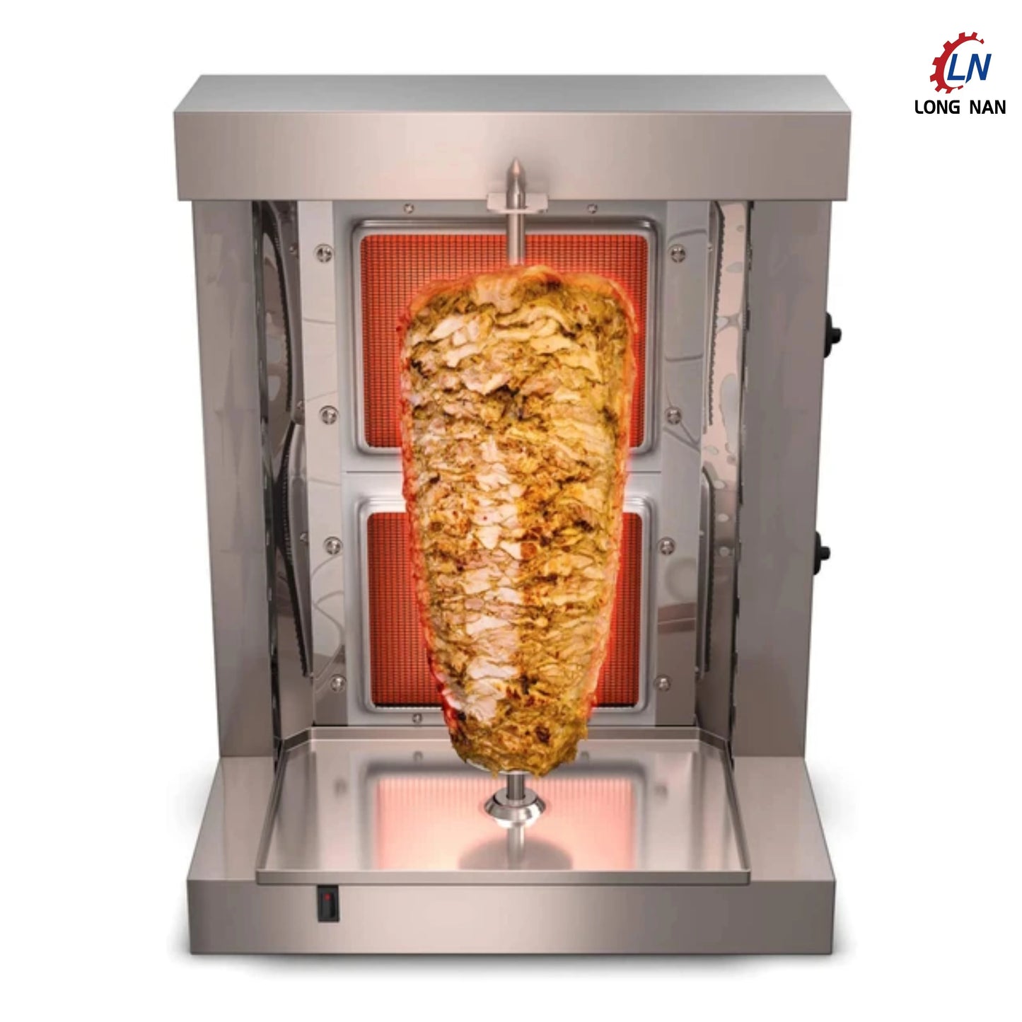 Gas Shawarma Machine 2 Burner Chicken Doner Kebab BBQ Grill Skewers Maker for Commercial
