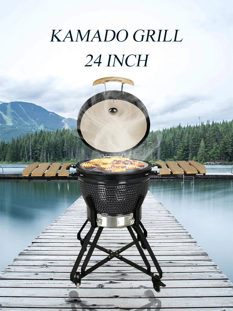 High Quality Kamado 23 Inch Charcoal Kamado Bbq Grill For Outdoor Barbecue Ceramic Bbq Grill