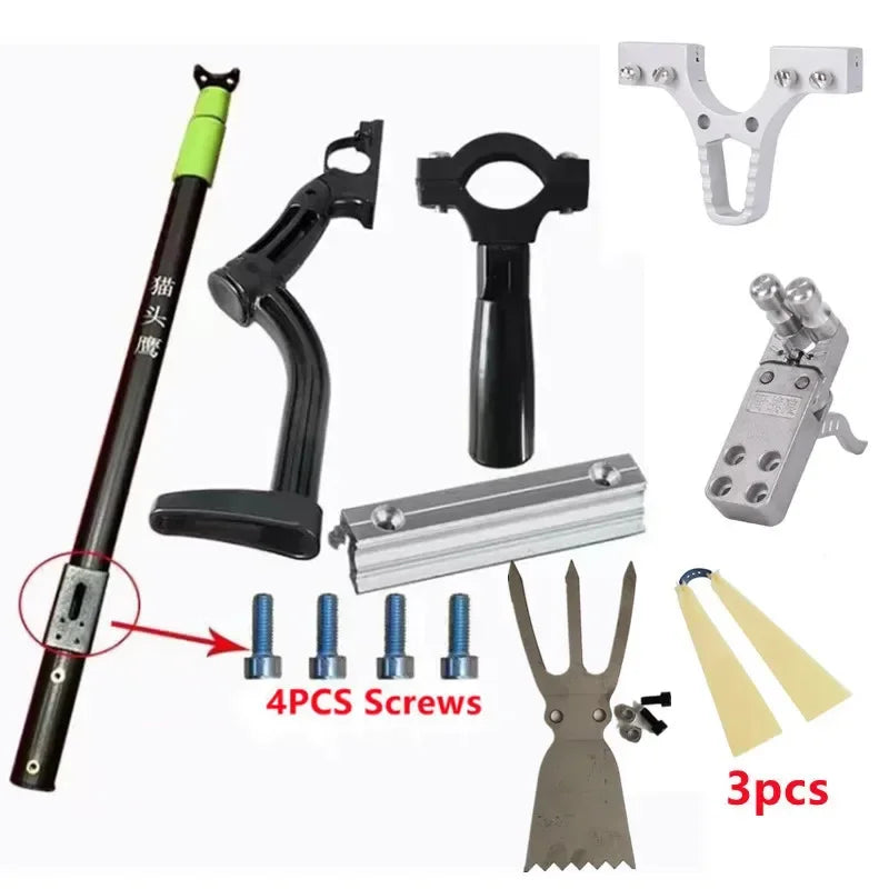 Multifunction Long Rod Slingshot Hunting Bow Catapult Precisional Outdoor Laser Aiming Shooting Equipment Sling Accessories Set