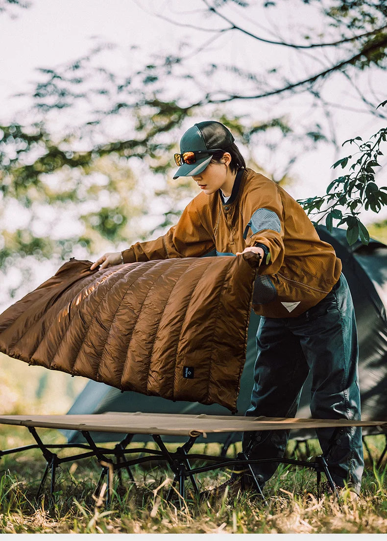 Thous Winds Camping Cot Down Winter Waterproof Sleeping Bag Down Camping Cot Down Backing Fit with Helinox Cot Camping Supplies
