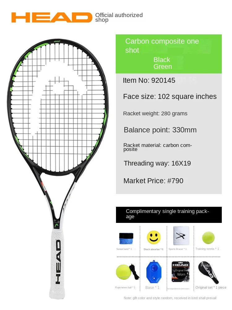 HEAD Tennis Racket Carbon Composite Padel Rackets Professional Men Women Beginners Tennis Racquet With Bag And Accessories