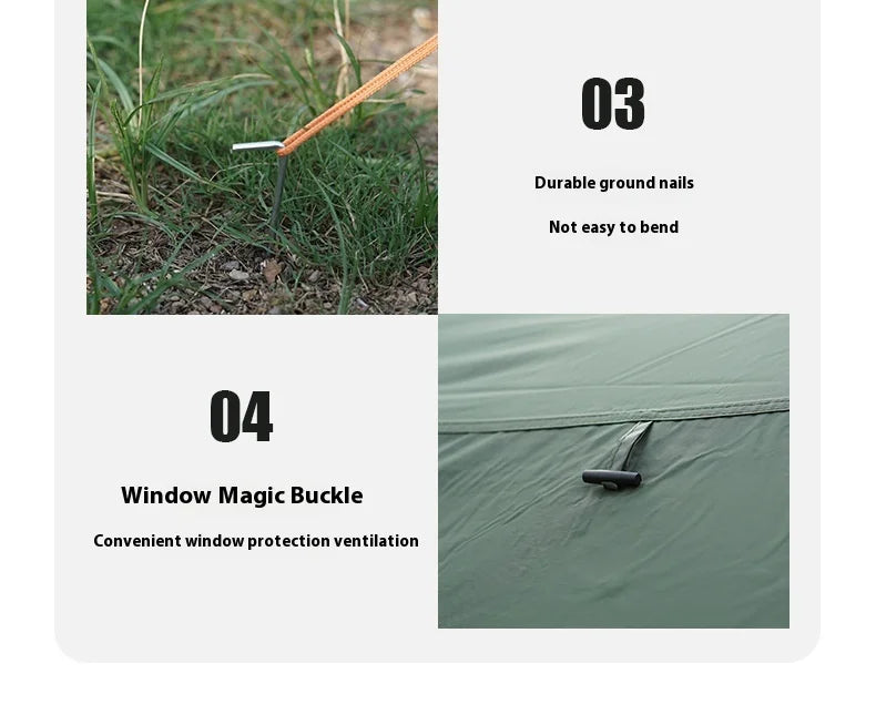 Tunnel Tent Outdoor Two Rooms and One Hall Thickened Windproof and Rainproof Tent Camping Sun Screen Tent душевая палатка