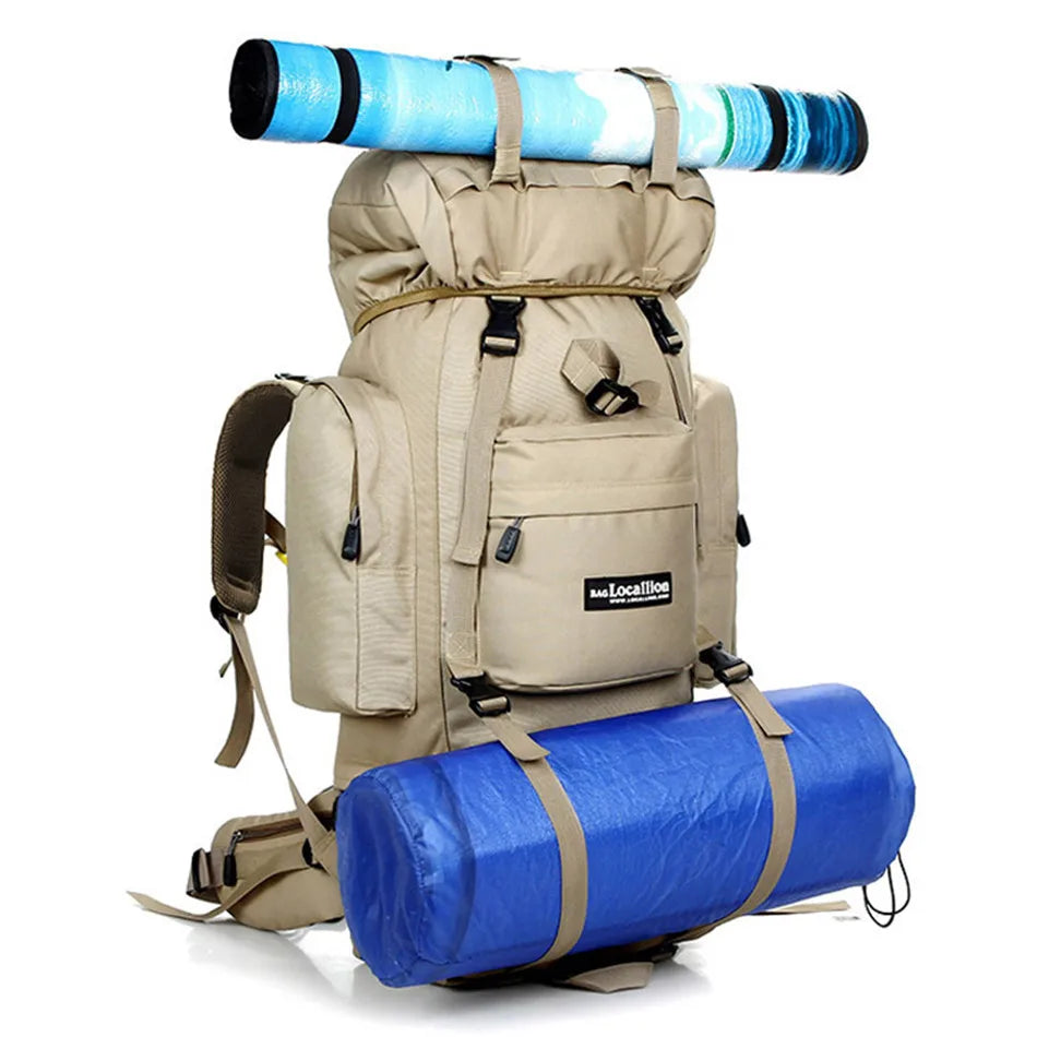 85L Hiking Bag Large Capacity Military Tactical Backpack Outdoor 900D Waterproof Wear-resistant Camping Travel Luggage Rucksack