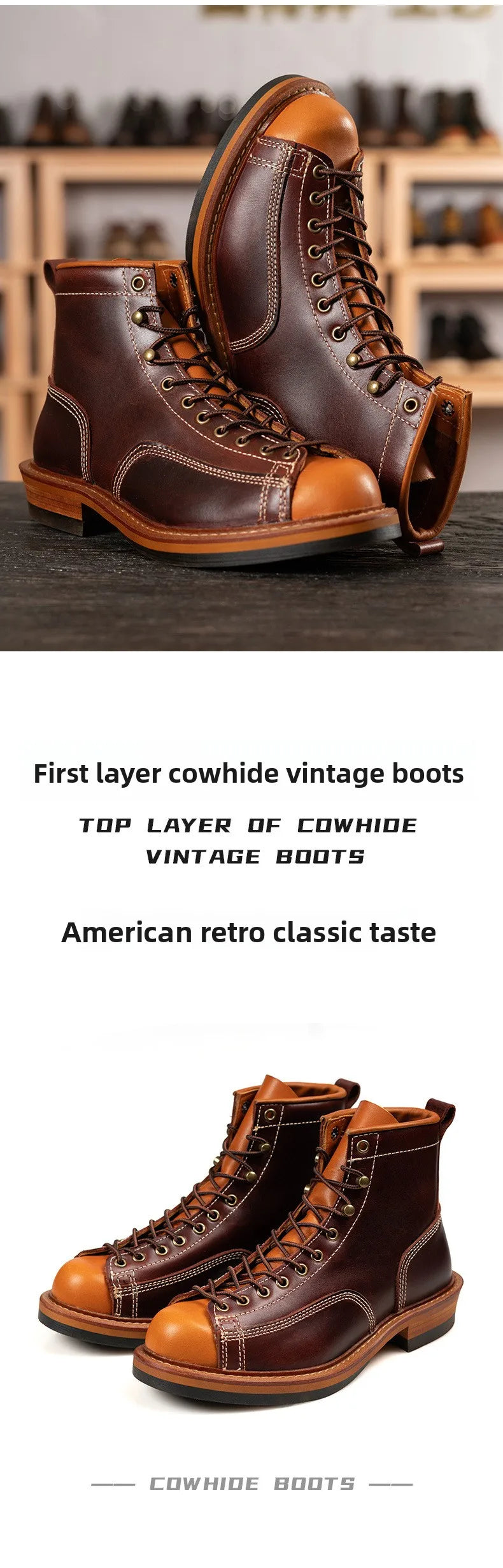 American retro locomotive shoes Boots For Motorcycle