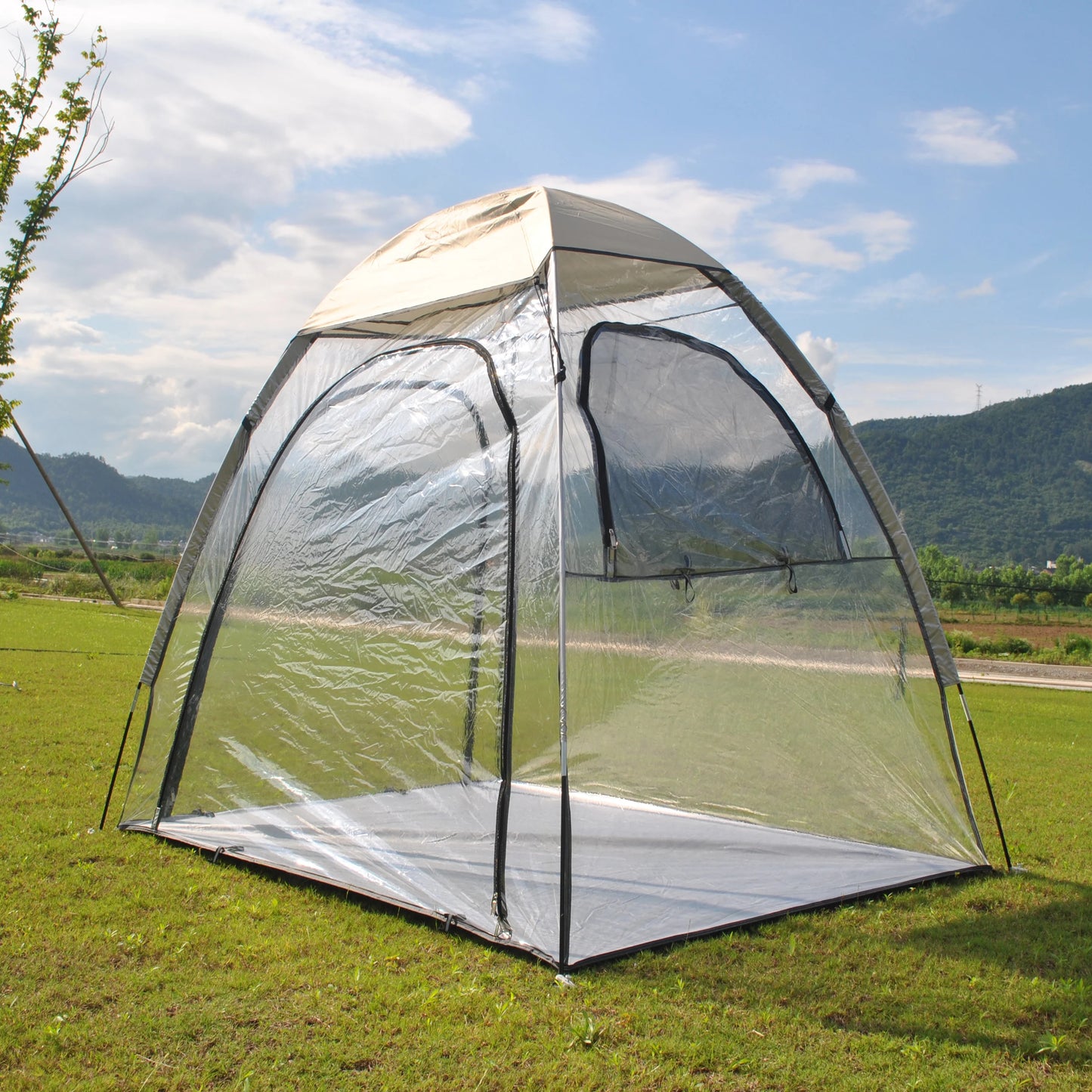 Sports Tent All Weather Clear Sport Shelter Waterproof and Windproof with Detachable Top Cover Rain Tent,PVC tent,Warm keep tent