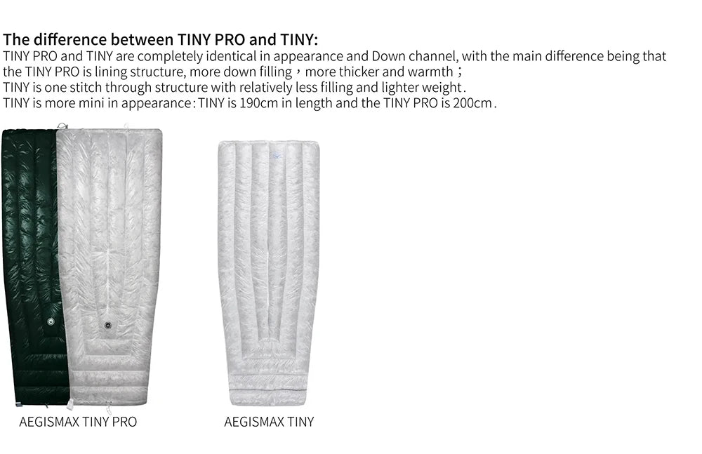 AEGISMAX Wind Hard Tiny Pro Wearable Down Sleeping Bag Winter Camping Hiking Backpacking Ultralight Outdoor Quilt