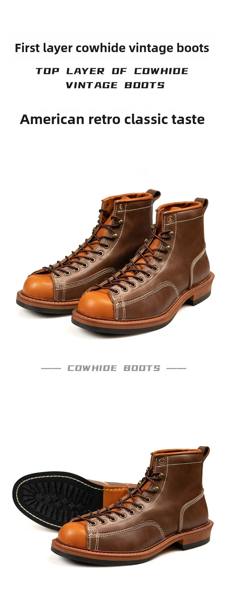American retro locomotive shoes Boots For Motorcycle