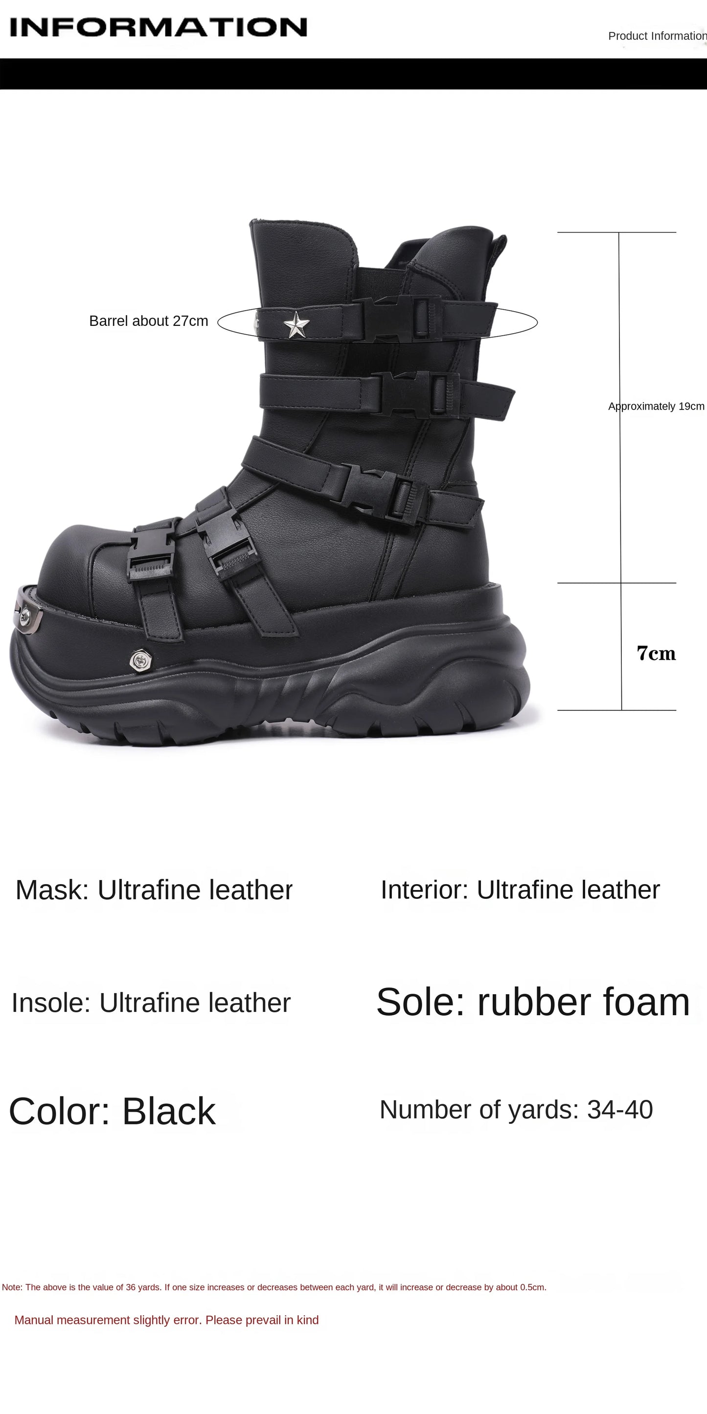 2024 Women's Niche Design Thick Bottom Metal Big Head Y2g Punk Hot Girl Small Height Increase Device Car Platform Boots