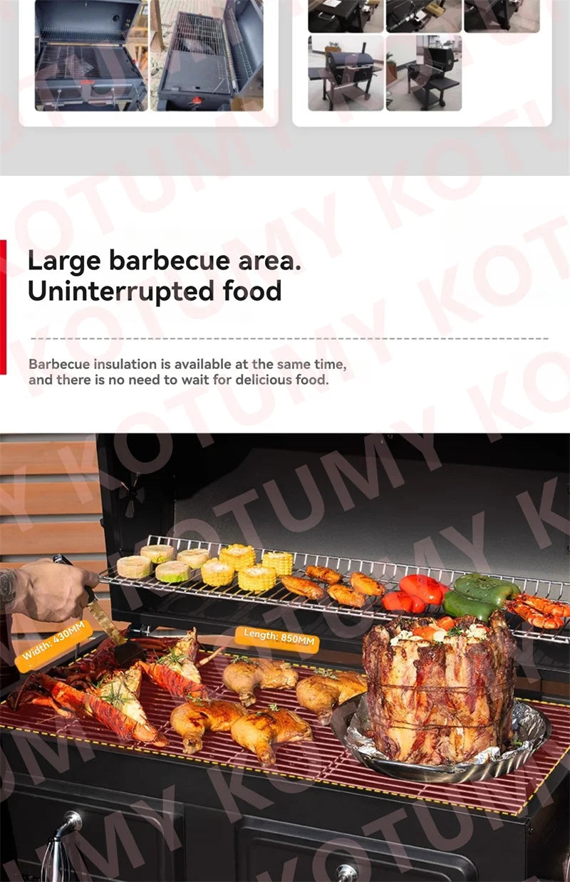 Stainless Steel Tabletop Charcoal Grill with Barbecue Grill Potable Charcoal Grill in Cooking Area Outdoor Camping