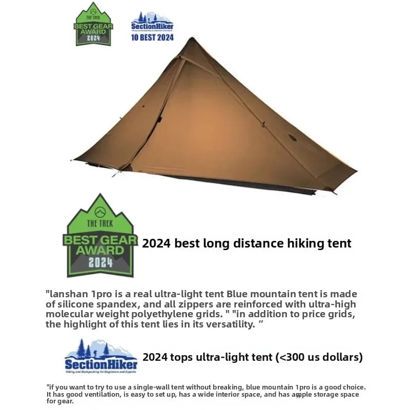 3F UL GEAR LanShan 1 pro Just 690 Grams 1 Person Outdoor Ultralight Camping Tent 3/4 Season 230*80*125CM Two Side Camping Tent