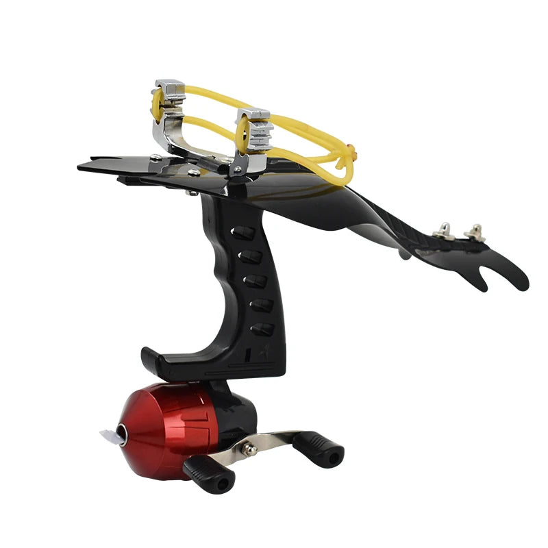 Professional Outdoor Fishing Slingshot With Rubber Bands And Fishing Reel For Fishing High Velocity Catapult Kit for Adult