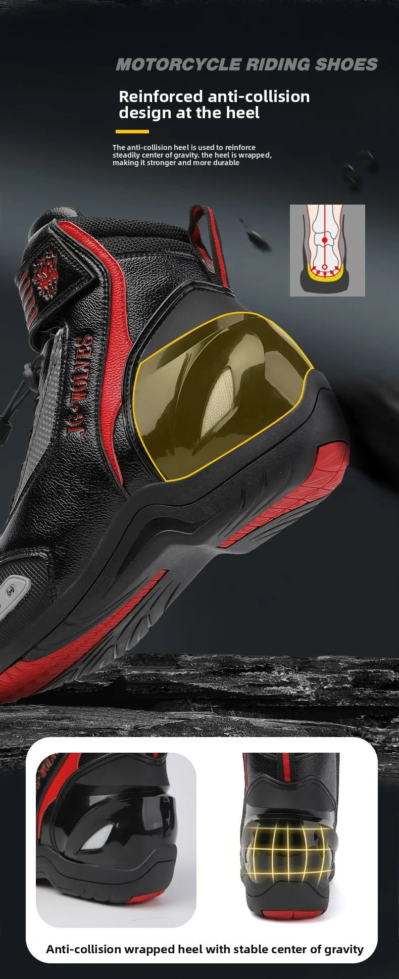 Motorcycle Shoes Men Off-road Adventure Motocross Low Boots  Retro Black Riding Shoes Rubber Sole Waterproof Motorcyclist Shoes