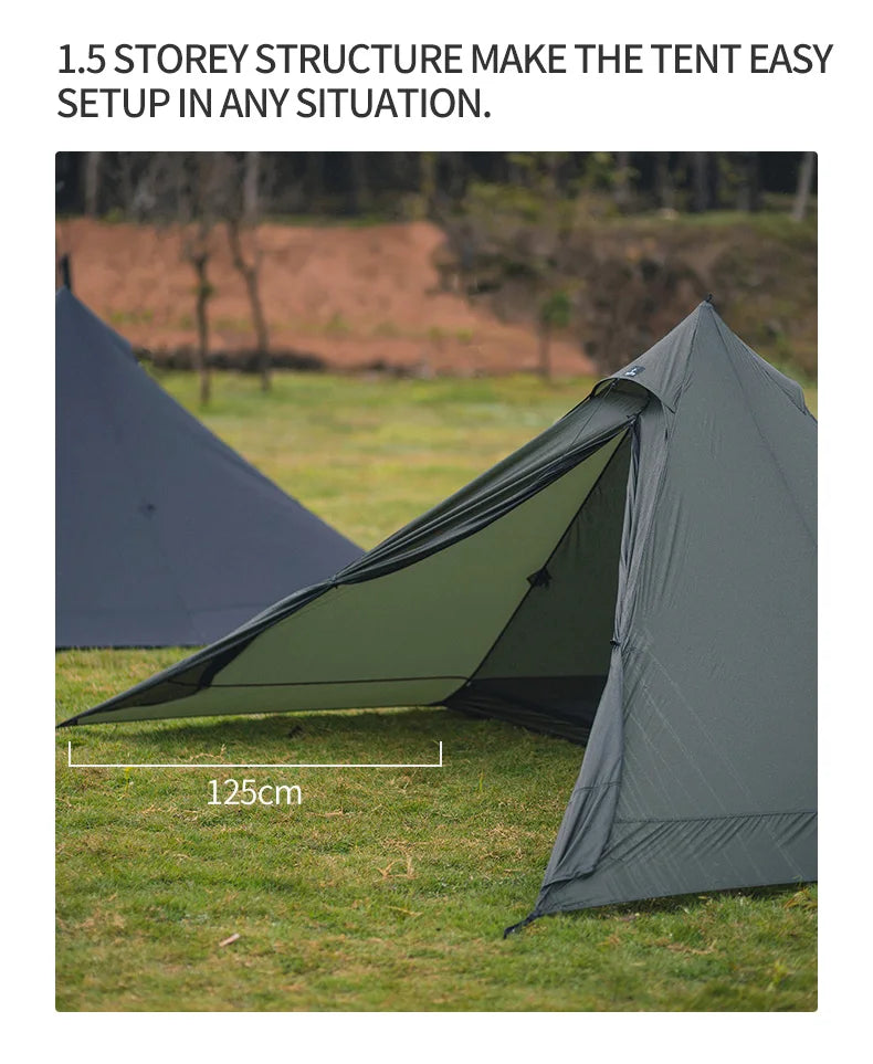 ThousWinds Capricorns 2 Person Trekking Pole Tent Ultralight 15D Ripstop Nylon Hiking Backpack Tent Outdoor Camping Pyramid Tent