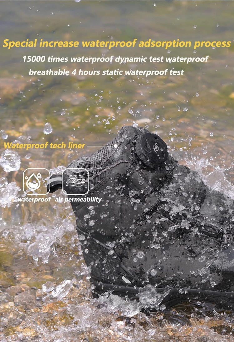 FEHER Motorcycle Boots BOA System CE Level 2 Foot Protection Hiking Shoes Waterproof All Season for Rider and Wilderness Climber