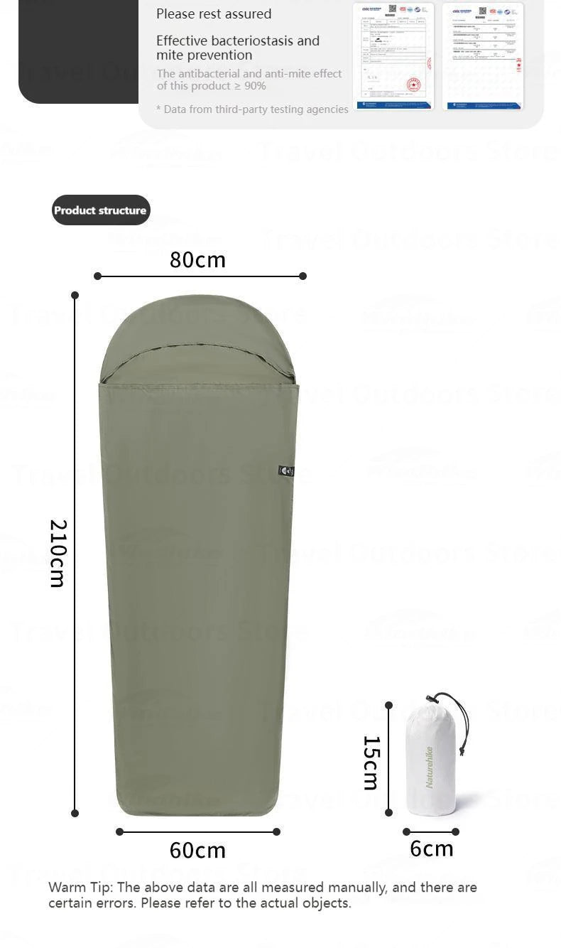 Naturehike Sleeping Bag Liner Tourism Single Stretch Envelope Sleeping Bag 128g Ultralight Camping Sleeping Bags Accessories