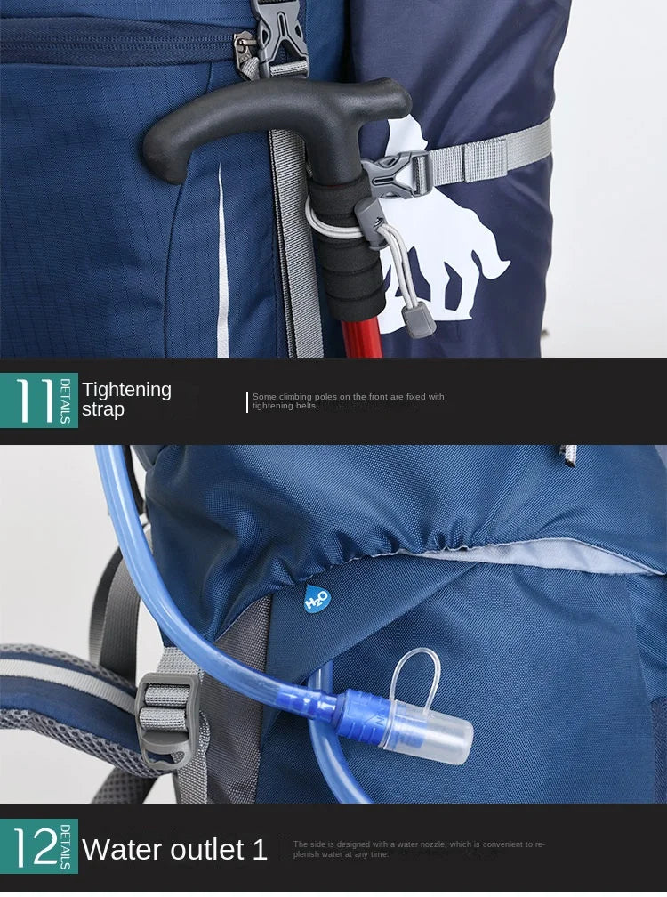 60L Large Hiking Mountaineering Backpack Climbing Hiking Backpack Camping Backpack Sport Outdoor Rucksack Bag For MEN