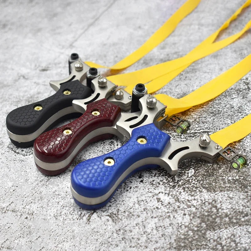 Professional Slingshot Outdoor Stainless Steel Hunting Catapult with ABS Patch Handle Using Flat Rubber Band Shooting