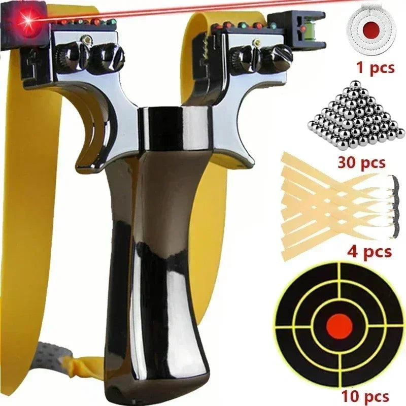 Professional Hunting Slingshot Tirachinas With Level High Precision Instrument For Outdoor Catapult Balls Laser Aiming Shooting