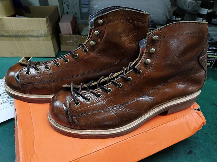 Mens British Wind Retro Boots Motorcycle Short Boots Men's Leather Boot Casual Work Shoes Men Women's Tide Chelsea Boots