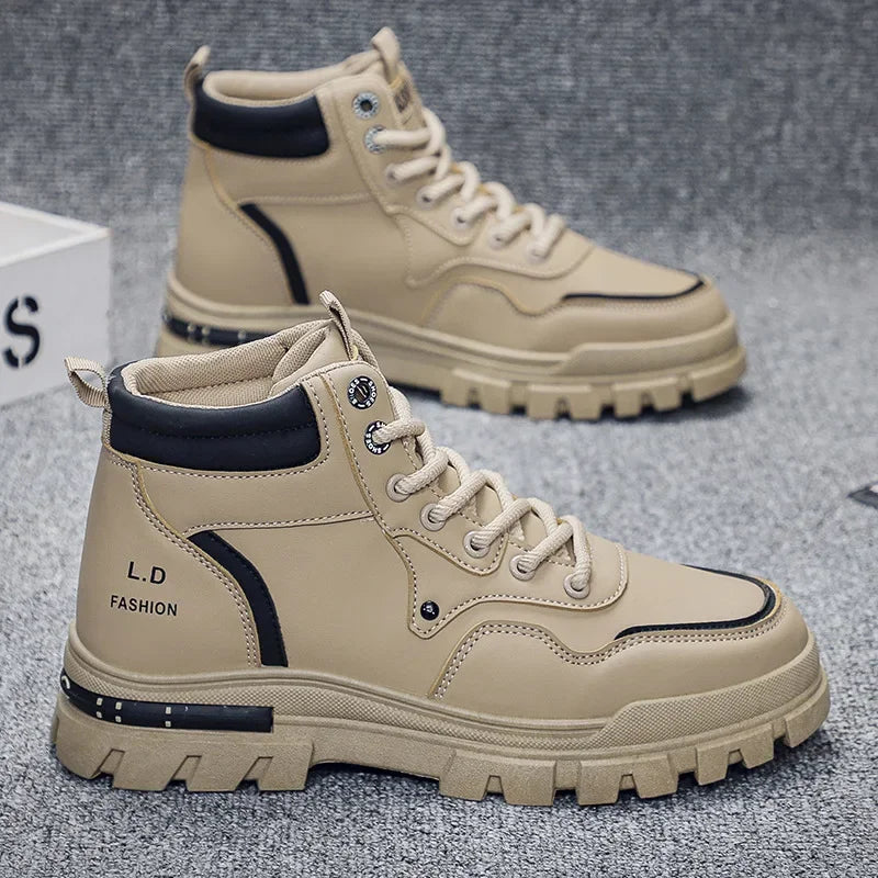 2025 Men's Casual Shoes Non-slip Wear-resistant High-top Sneakers Outdoor Comfortable Platform Hiking Shoes Designer Men's Shoes