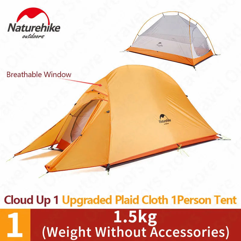 Naturehike Cloud Up 1 2 3 Tent Outdoor Camping Waterproof Tent ProfssIonal Glamping Hiking Backpacking Shelter Tent Portable