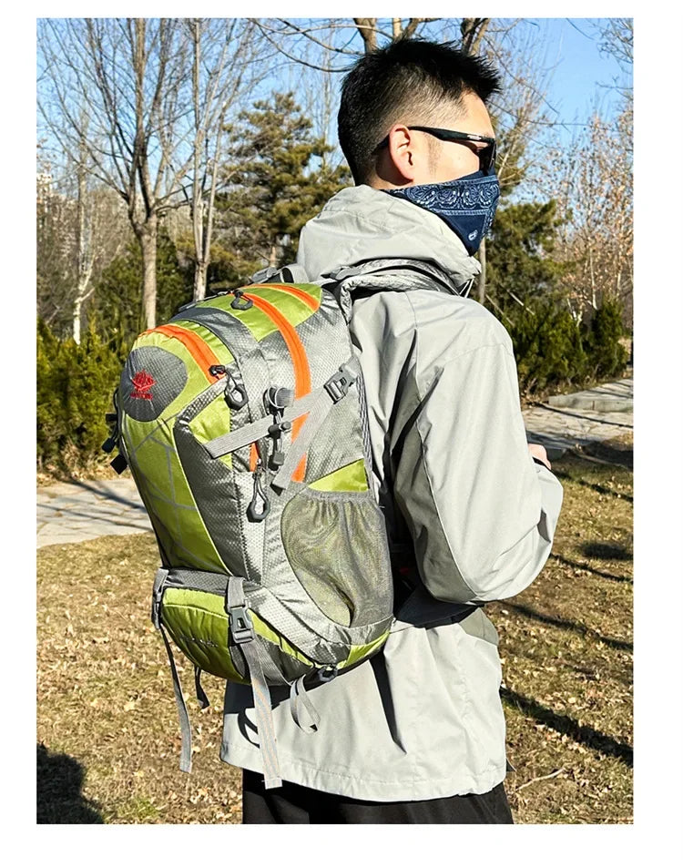 Mountaineering backpack 40 liters men's and women's outdoor sports bag waterproof camping hiking rain