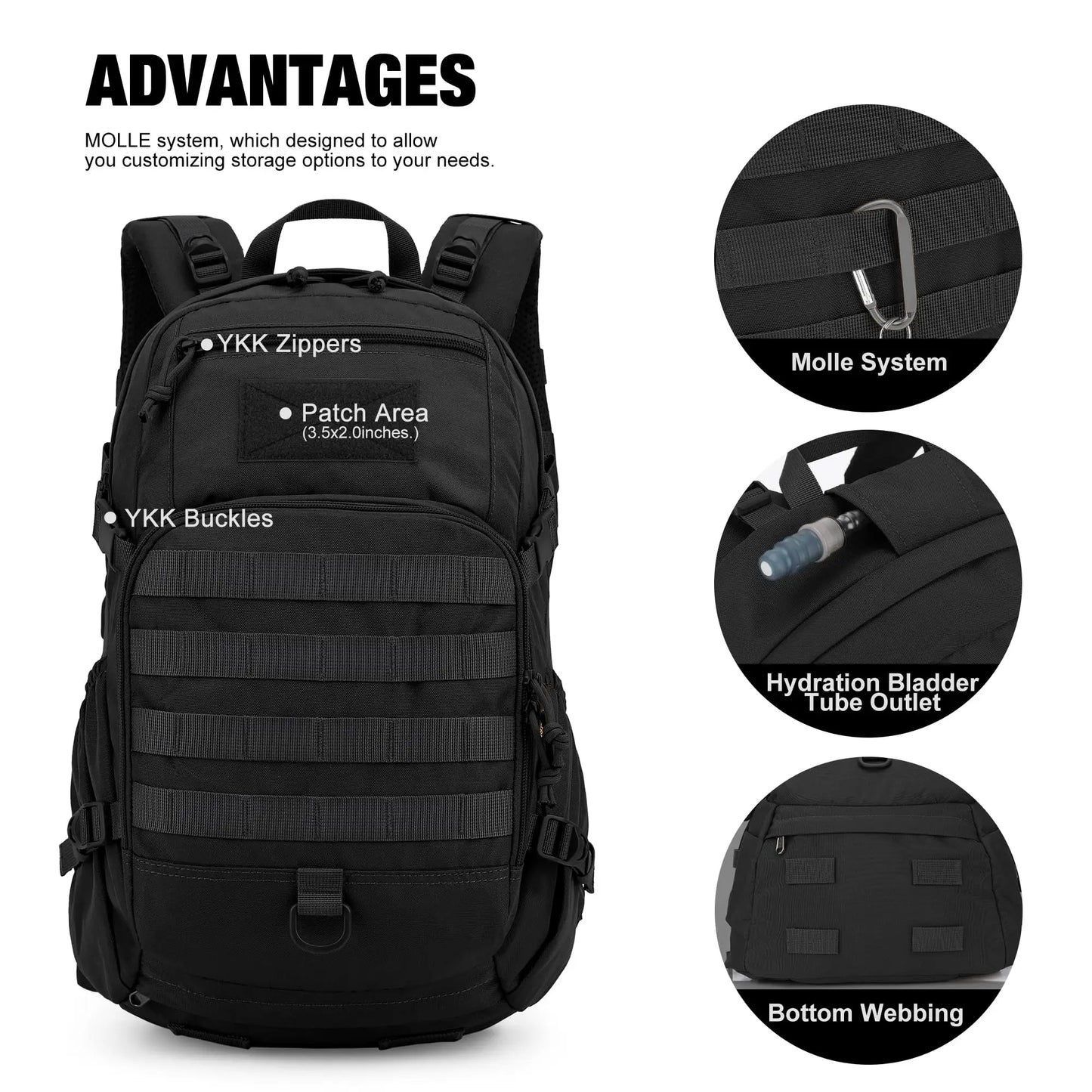 Mardingtop 25L Military Backpacks for Tactical Bicycle Hiking Walking Climbing Mountaineering Cycling Backpack