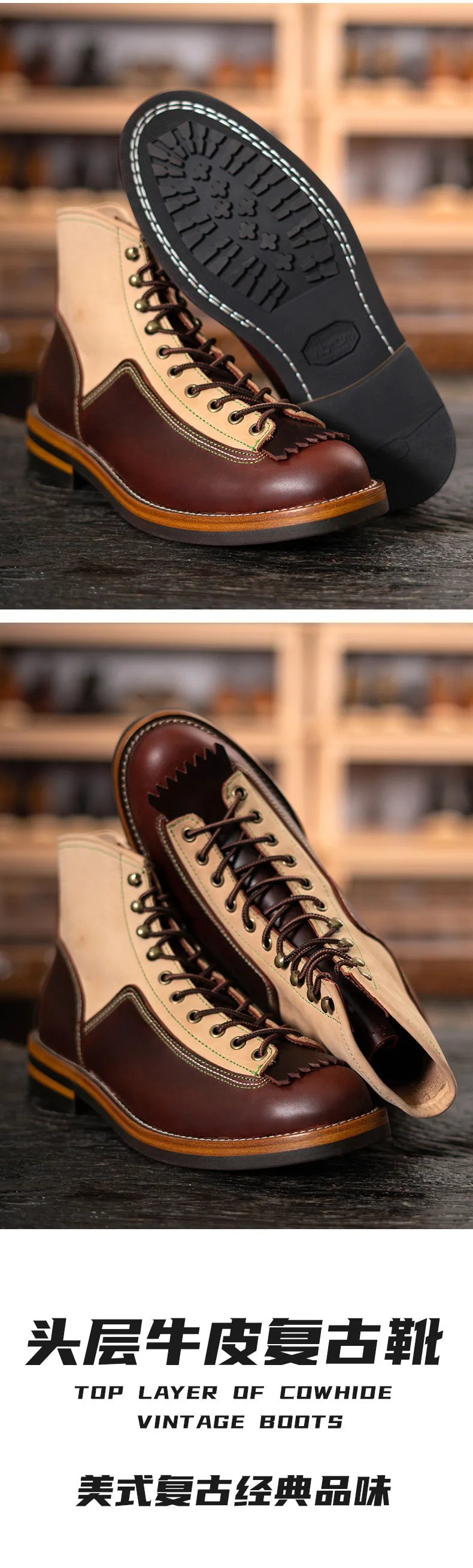 Motorcycle Boots Genuine Leather Motorbike Boots Ankle Casual Sneakers High Top Trekking Shoes Thick Soled Motorcycle Equipment