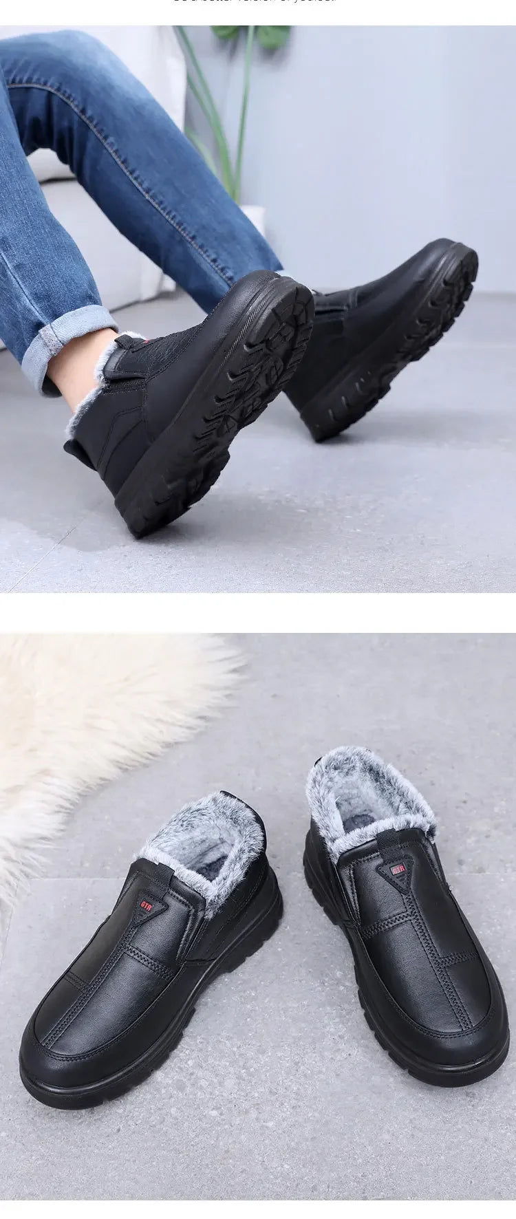 Winter Men's Boots New Plush Warm Waterproof Non Slip Cotton Boots Comfortable Outdoor Cold Proof Ankle Boots Botas Para Hombre
