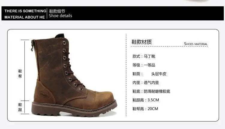 Men's Mid-calf Shoes High Tube Work Shoes Couples Outdoor Motorcycle Boots Large Size Women's Boots Winter Plush Cotton Shoes