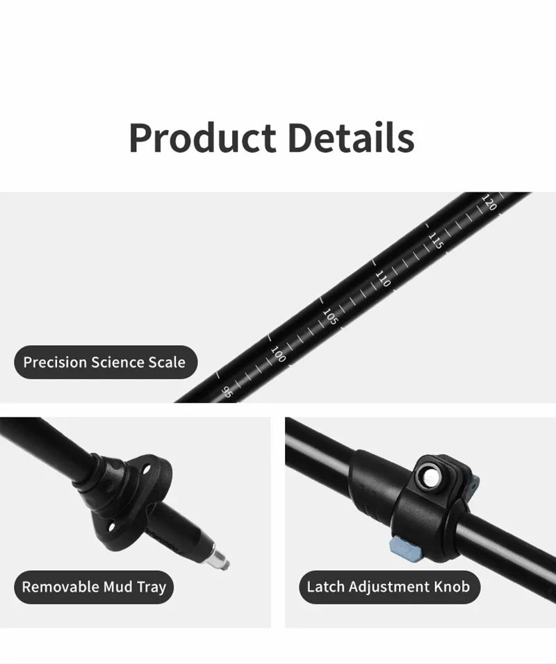Naturehike Folding Trekking Pole Foldable Walking Stick for Walk Climbing Retractable 3 Sections Telescopic 6061 Aluminum Alloy