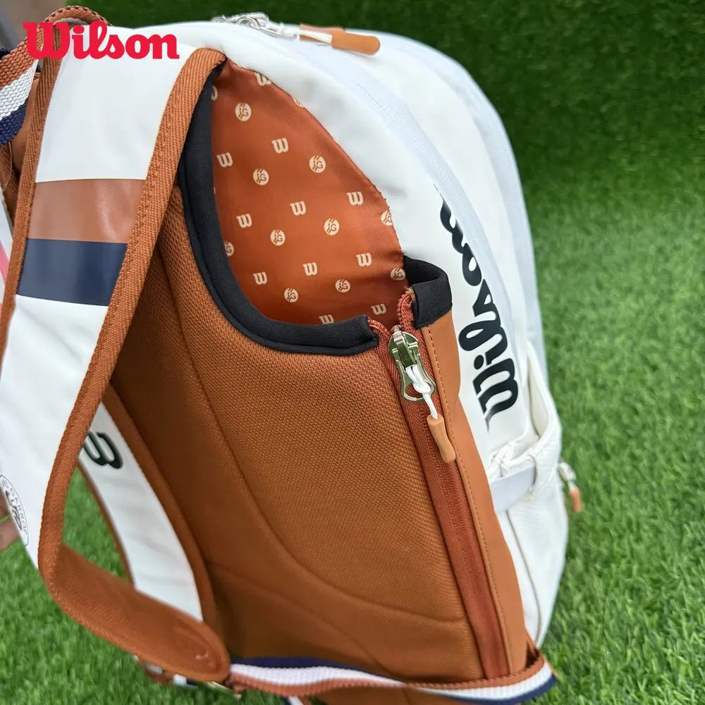 Wilson Roland Garros Clay Tennis Bag French Open Commemorative Tour Tennis Racquets Backpack Max For 2 Rackets With Compartment
