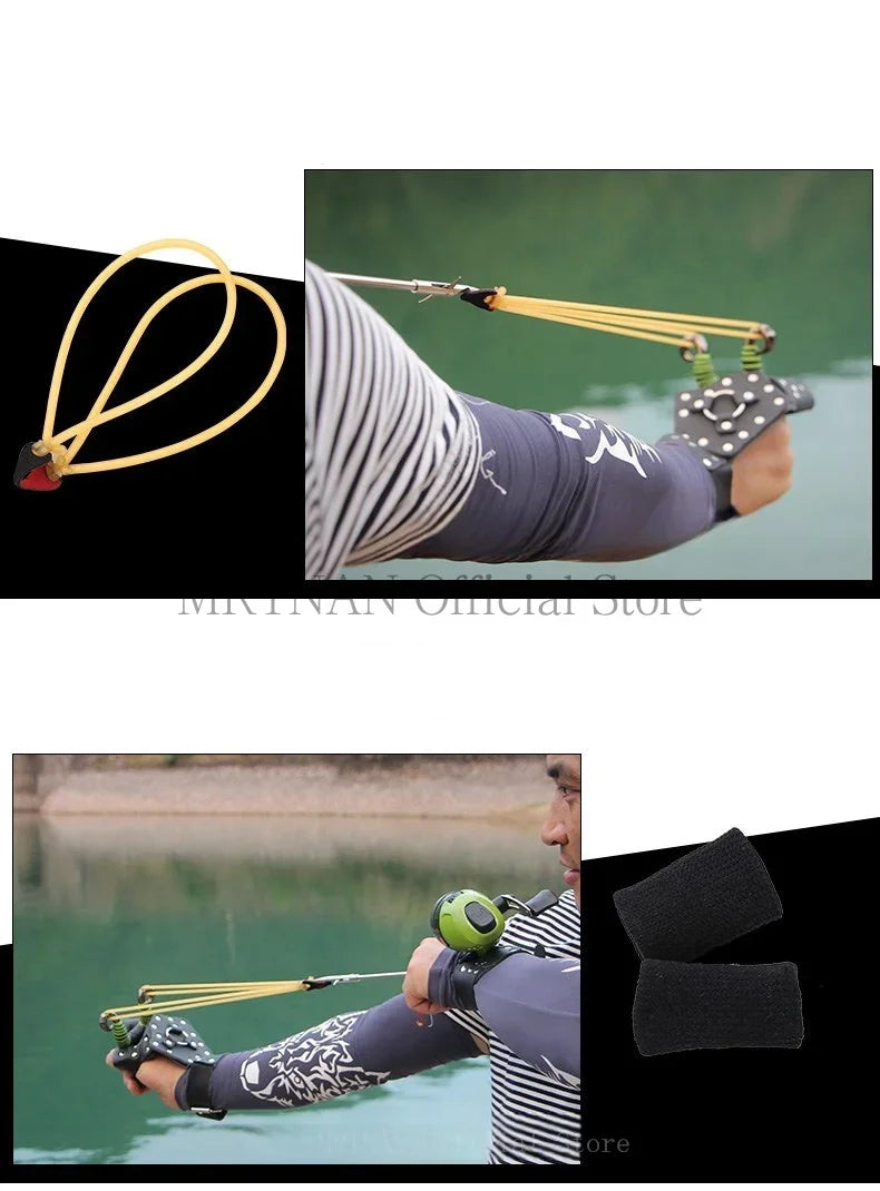 Powerful Fishing Slingsshot with Wrist Rest Outdoor Hunting Sling Shot Large Catapult for Fishings and Ball