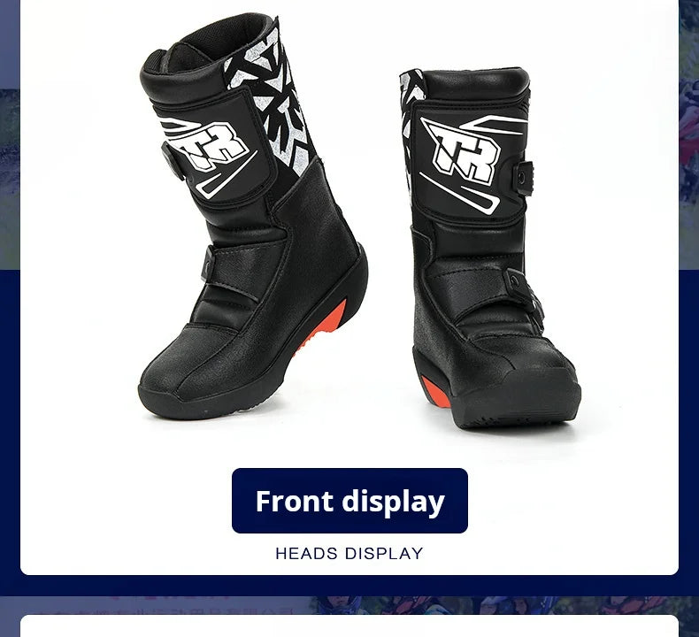 2PCS Kids Motocross Boots For Child Botas Motorcycle 4-10 Years Off Road Boots Motorcycle Mid Calf Kids Child MTB ATV