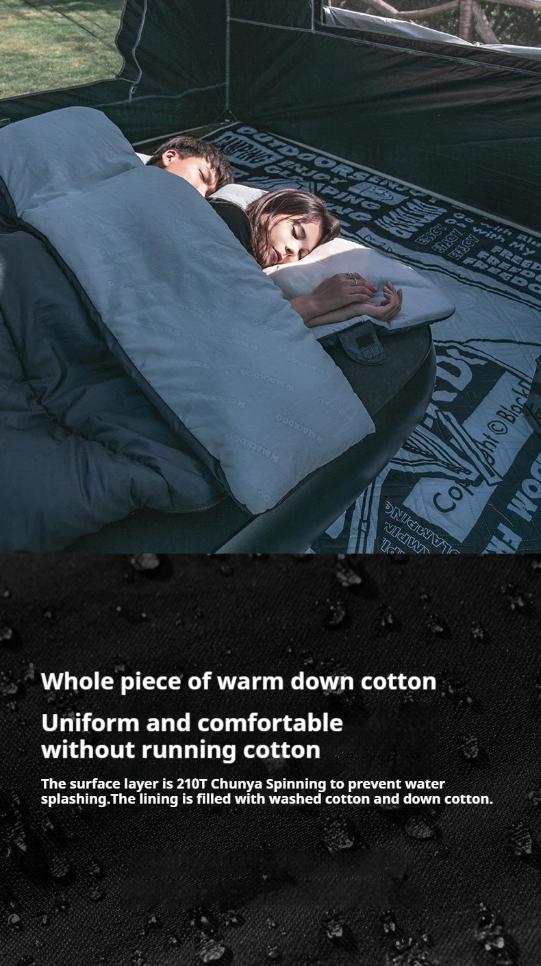 Naturehike BLACKDOG Envelope Sleeping Bag Double Spring Autumn Quilt 210T Camping Ultralight Outdoor Travel Adult Sleeping Bag