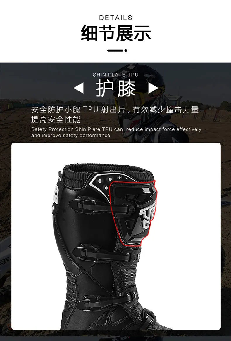 Motocross Enduro Professional Racing Boots Motorcycle Off-road Bottas Motorboat Shoes ATV MTB Motorcycle Long Racing Boots