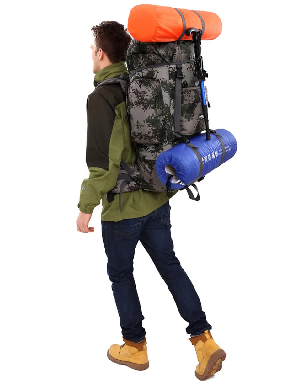 85L Hiking Bag Large Capacity Military Tactical Backpack Outdoor 900D Waterproof Wear-resistant Camping Travel Luggage Rucksack