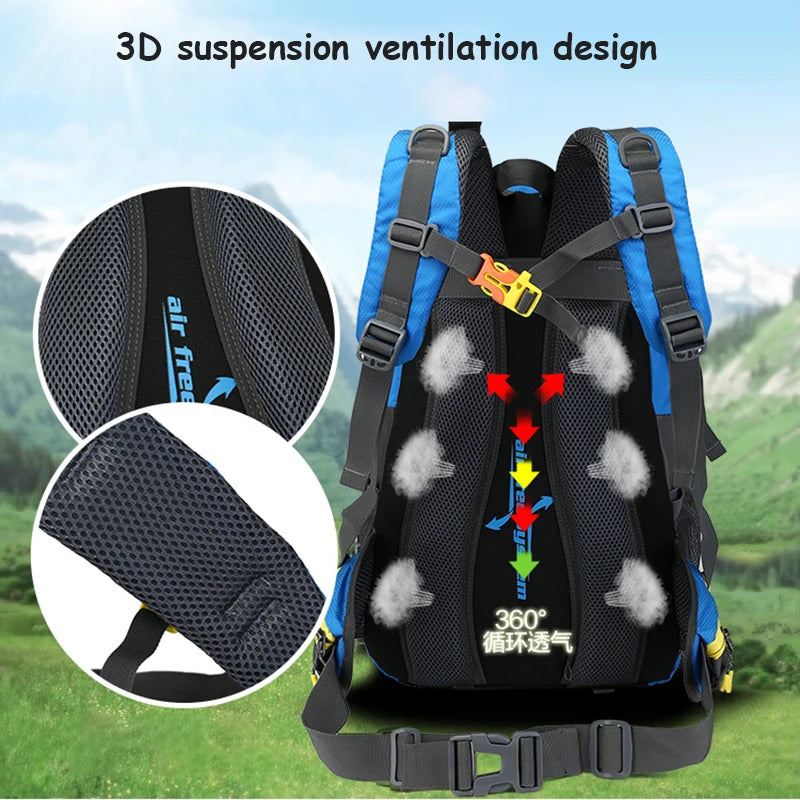 40L Outdoor Backpack Travel Trekking Climbing Mountaineering Rucksack Sports Men'S Bag For Women Waterproof Nature Hike Cycling